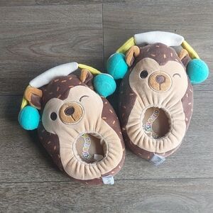 Squishmallows Brown and Cream Kids Animal Slippers
